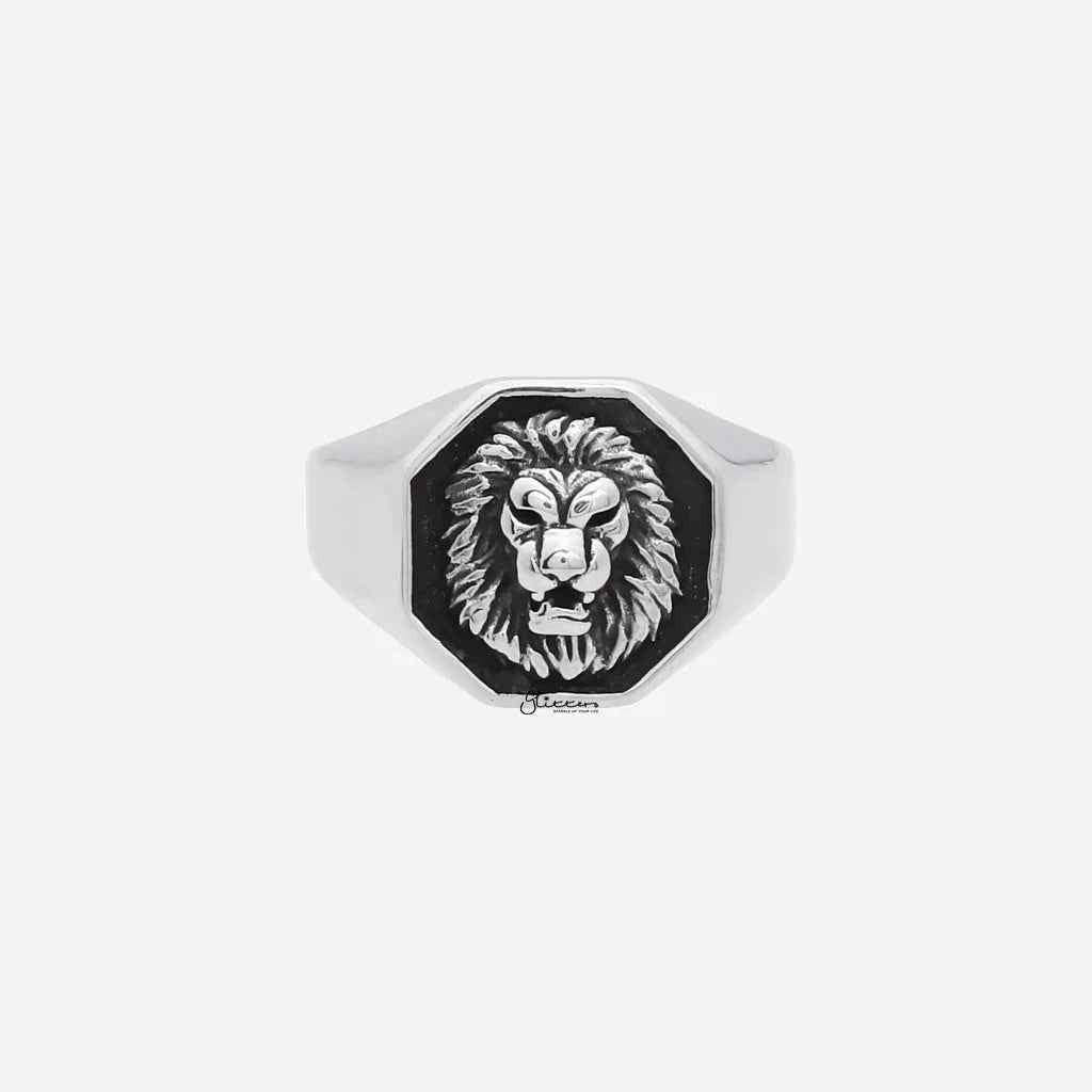 Stainless Steel Lion Ring - Silver