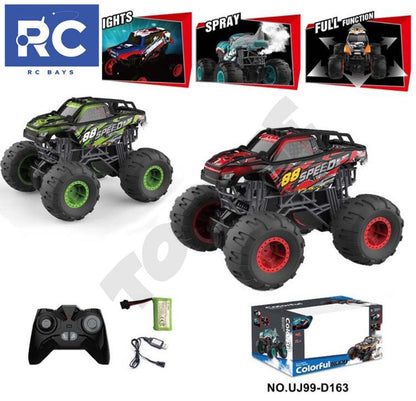 Big Wheels Beast Monster Pickup Truck Remote Control 15KMH 1:16 with Light Spray dealonline.co.nz
