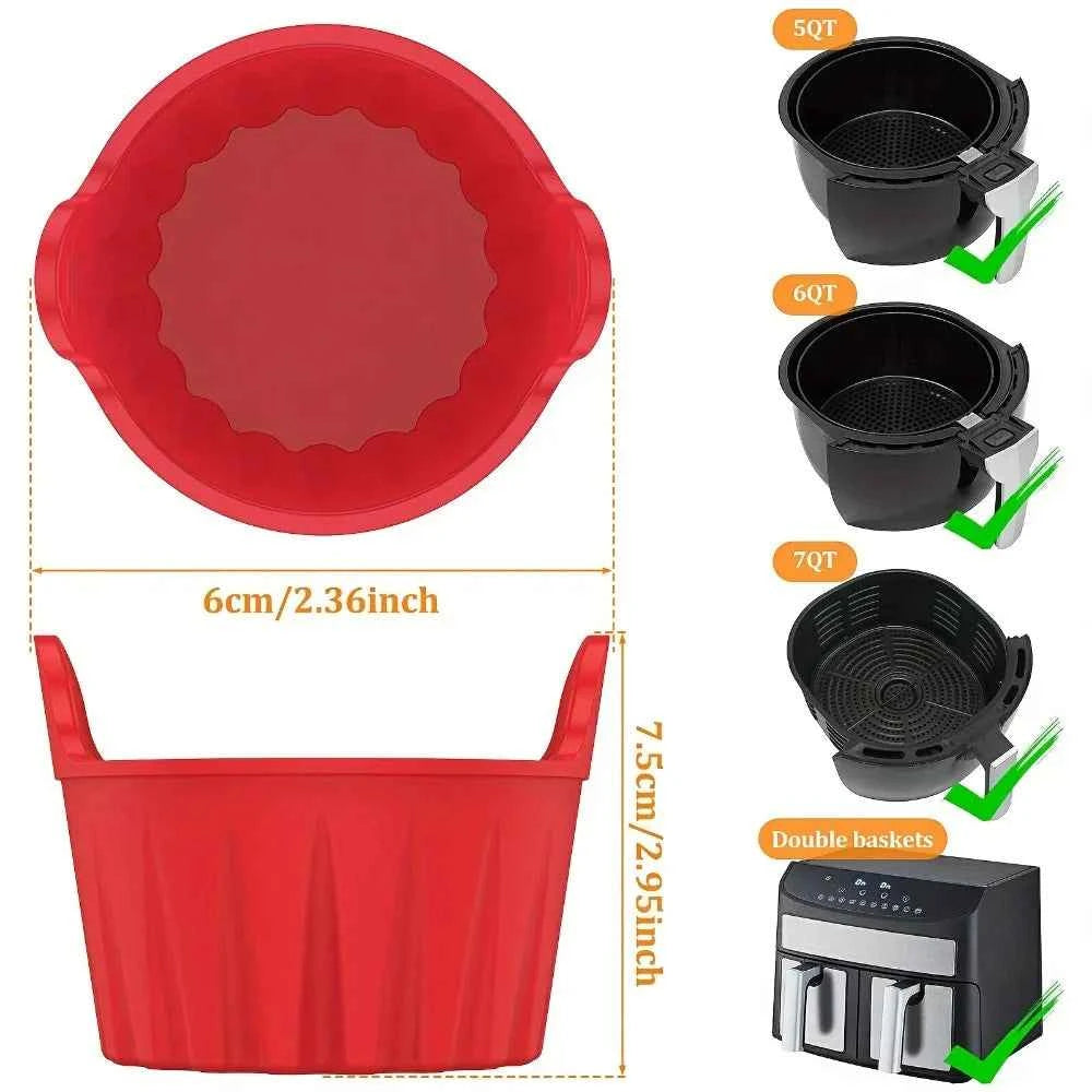 Non-Stick Baking Molds for Air Fryer Steamer, Reusable Dishwasher Safe for Cupcakes Muffins Healthy Meals