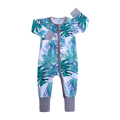 Kids Tales Little Bloom Cotton-Blend Double-Zip Romper