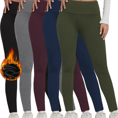 Women's Fleece-Lined Thermal Leggings – High-Waisted (5-Pack) Habicare