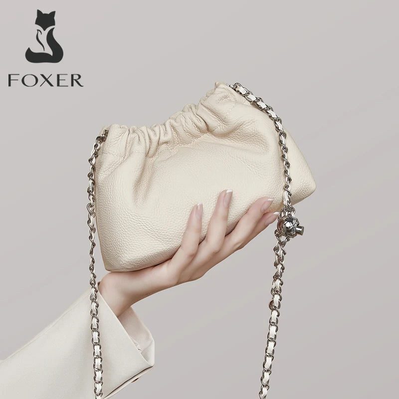 FOXER Brand 2026 New Chic Small Crossbody Bag for Women Genuine Leather Fashion Mini Female Shoulder Bag Lady Chain Phone Purse