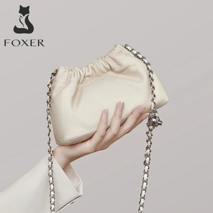 FOXER Brand 2026 New Chic Small Crossbody Bag for Women Genuine Leather Fashion Mini Female Shoulder Bag Lady Chain Phone Purse