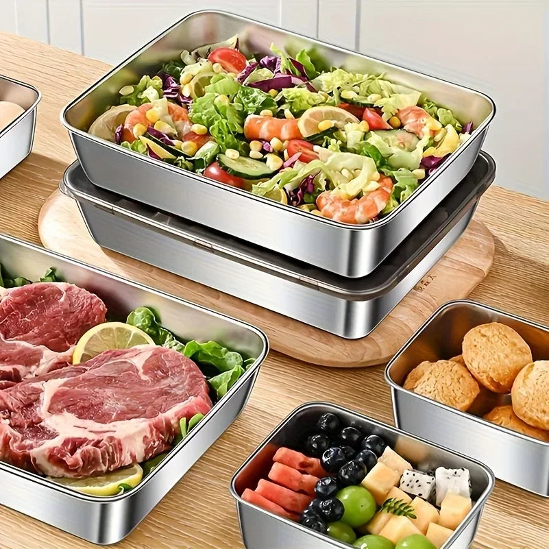 5pc Stainless Steel Food Storage Containers Set - ShopHub
