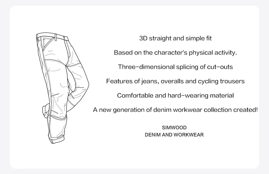 SIMWOOD 10oz Draping Motorcycle Riding Jeans