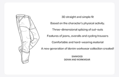 SIMWOOD 10oz Draping Motorcycle Riding Jeans