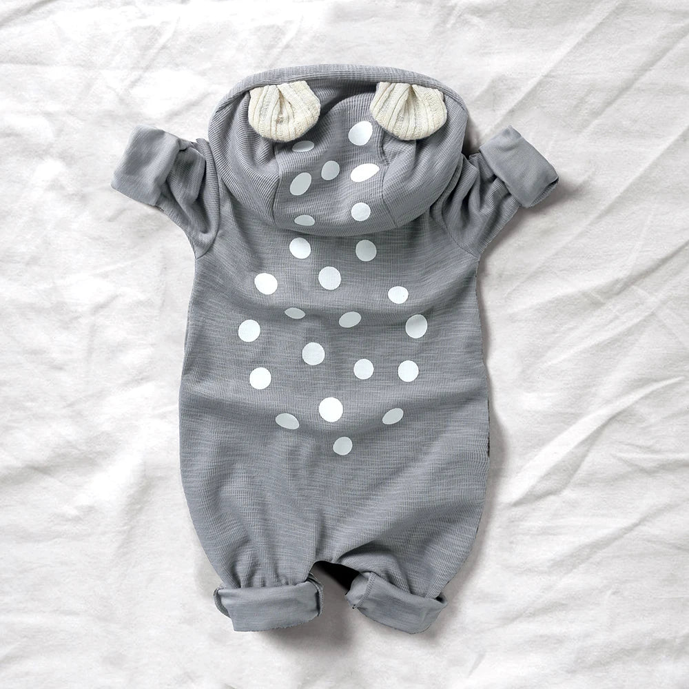 Kids Tales Little Wanderer Cotton-Blend Hooded Baby Romper