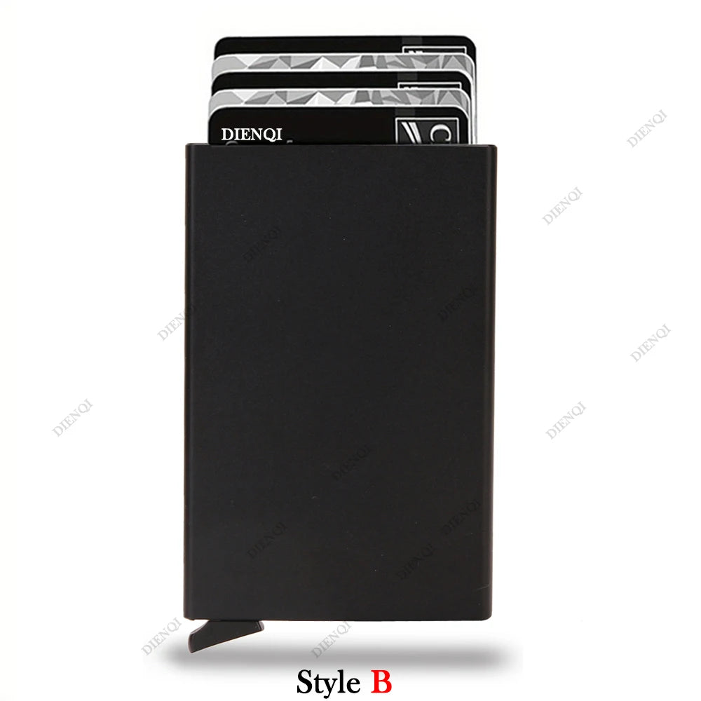Rfid Credit Card Holder Smart Wallets Men ID Bank Cardholder Case Metal Thin Slim Pop Up Aluminium Minimalist Wallet Luxury Gift
