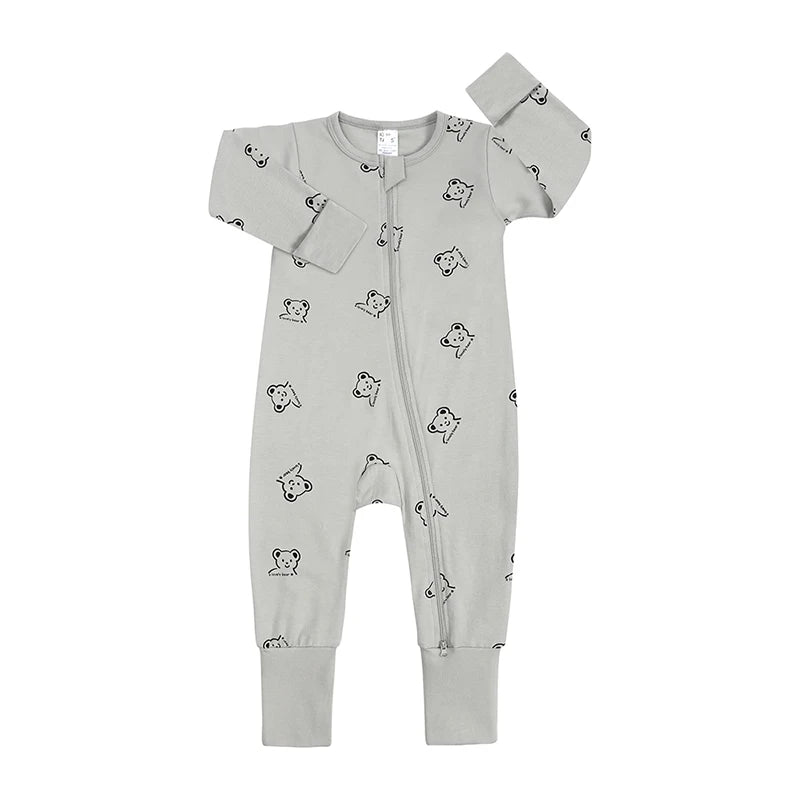 Kids Tales Storytime Cotton-Blend Double-Zip Baby Romper