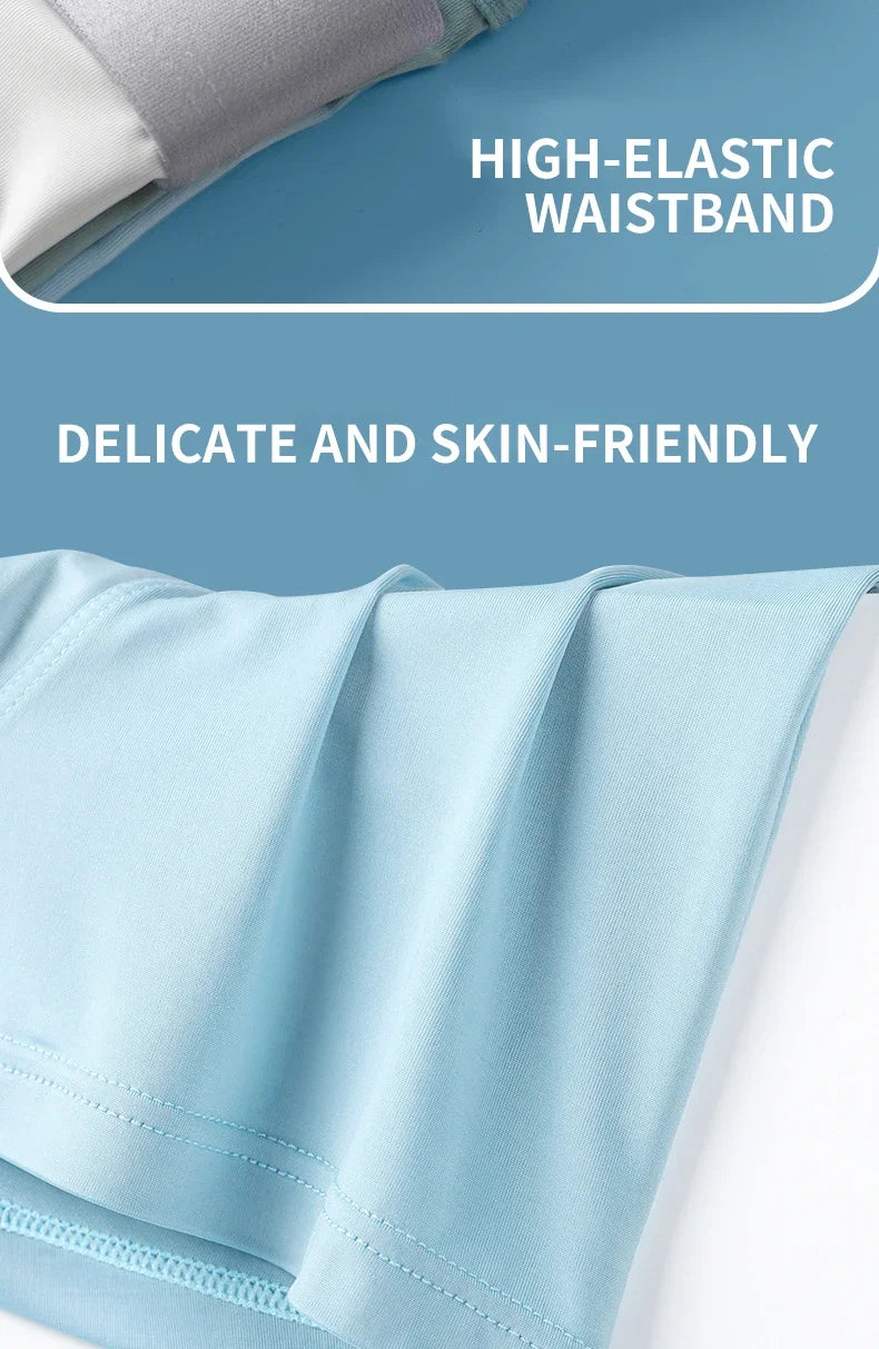 MiiOW Ice Silk Men Underwear - 3Pcs Breathable Boxer Shorts - ShopHub