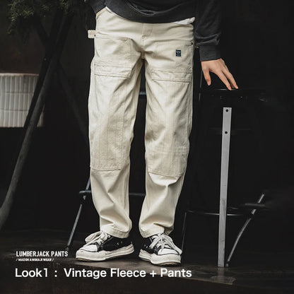 Maden Multi Pockets White Jeans