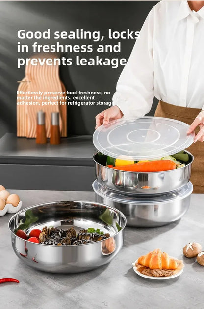 Large Stainless Steel Mixing Bowls - Rust Resistant Kitchen Utensils for Dough, Pasta, Vegetables, and Soups - ShopHub