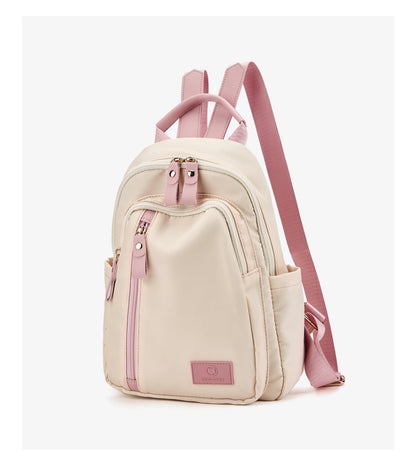 FOXER Women Fabric Backpack Lightweight Travel Shoulder Bag Ladies Multi‑pocket School Bag Casual Daily Female Rucksack
