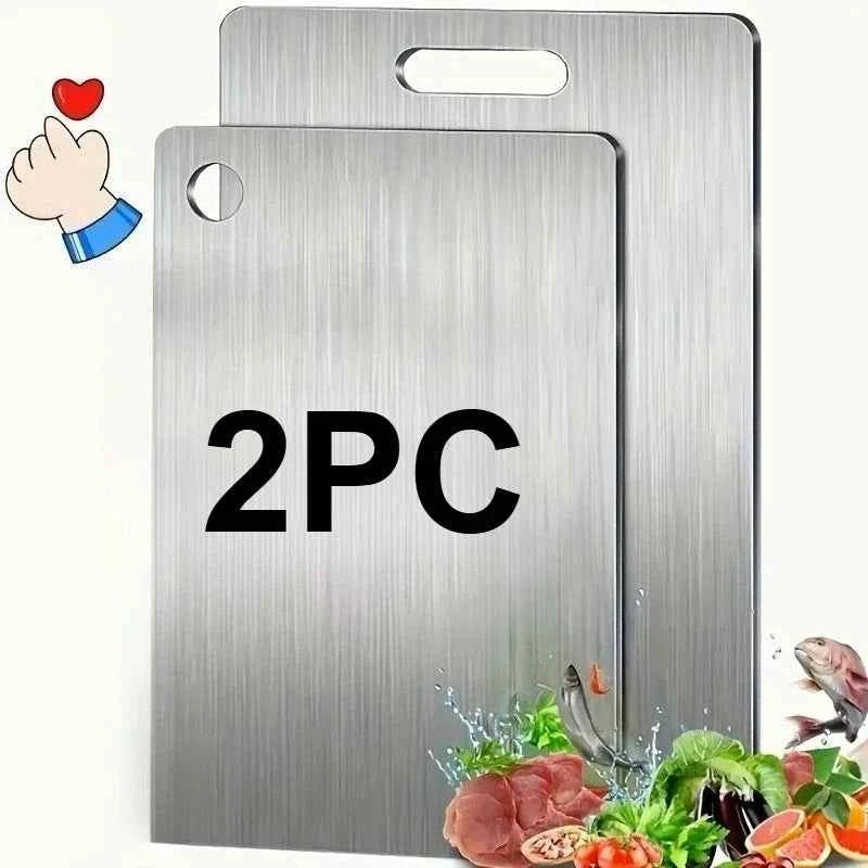 2pcs Stainless Steel Cutting Board Set