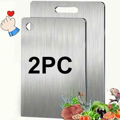 2pcs Stainless Steel Cutting Board Set