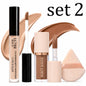 3pcs/Set Concealer + Contour Powder + Blending Puff