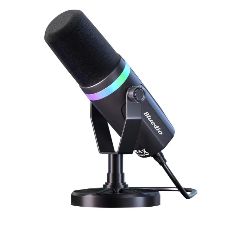 Bluedio S3000 Microphone - USB/XLR Dynamic Mic for Gaming, Streaming, and PS5/4 with Headphone Jack, RGB, and Mute Function - ShopHub