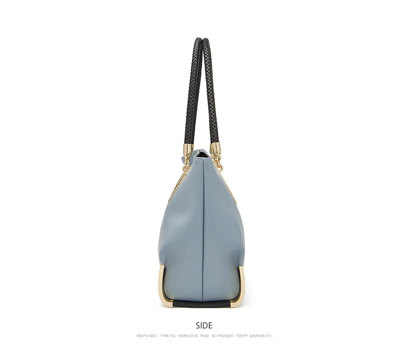 FOXER Genuine Leather Lady's Handbag Elegant Luxury Design Women Shoulder Bag Large Capacity Tote Bag Best Gift for Mom,Wife