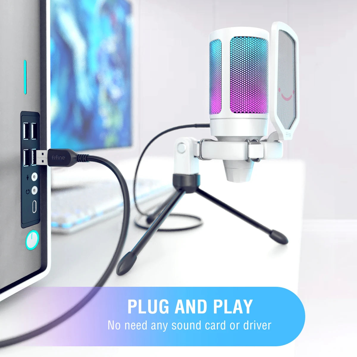 FIFINE USB Gaming Microphone: Elevate Your Streaming Experience with RGB Flair
