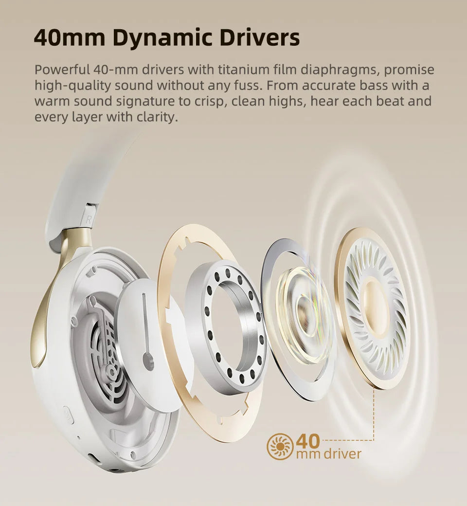 QCY H3 PRO ANC Bluetooth Headphones with 50dB Active Noise Cancelling and 55H Playtime - ShopHub