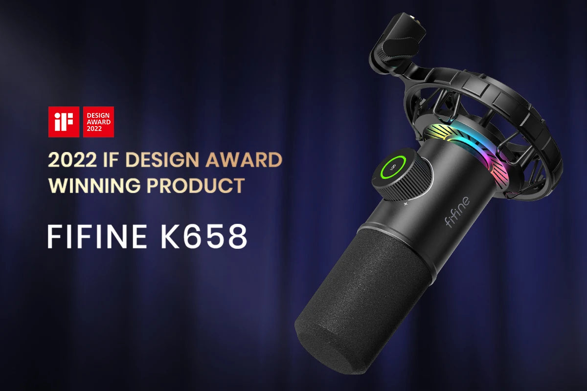 FIFINE Dynamic Microphone for Gaming: Elevate Your Audio Experience with RGB Lights and Easy Controls