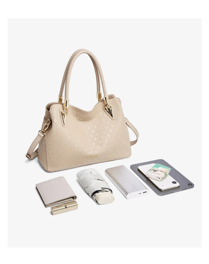 FOXER Lady's Handbag Genuine Leather 2026 Elegant Female Shoulder Bag Luxury Design Crossbody Bag Diamond Embossing Commute Work