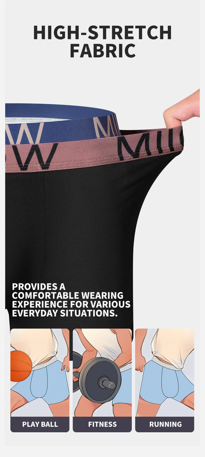 MiiOW Men's Cotton Underwear - 3Pcs Antibacterial Boxers - ShopHub