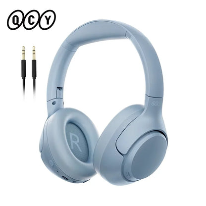 QCY H3 Wireless Headphones with Hybrid Active Noise Cancellation and 60Hrs Playtime, Hi-Res Audio, Bluetooth 5.4 Over Ear Design - ShopHub