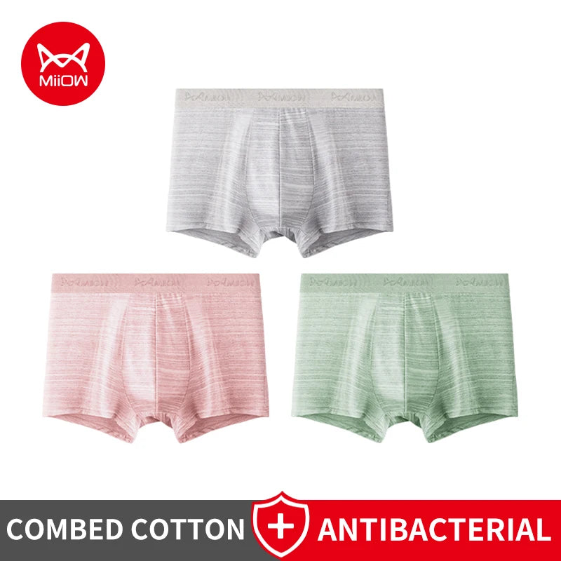 MiiOW Men's Cotton Boxershorts - 3Pcs Set - ShopHub