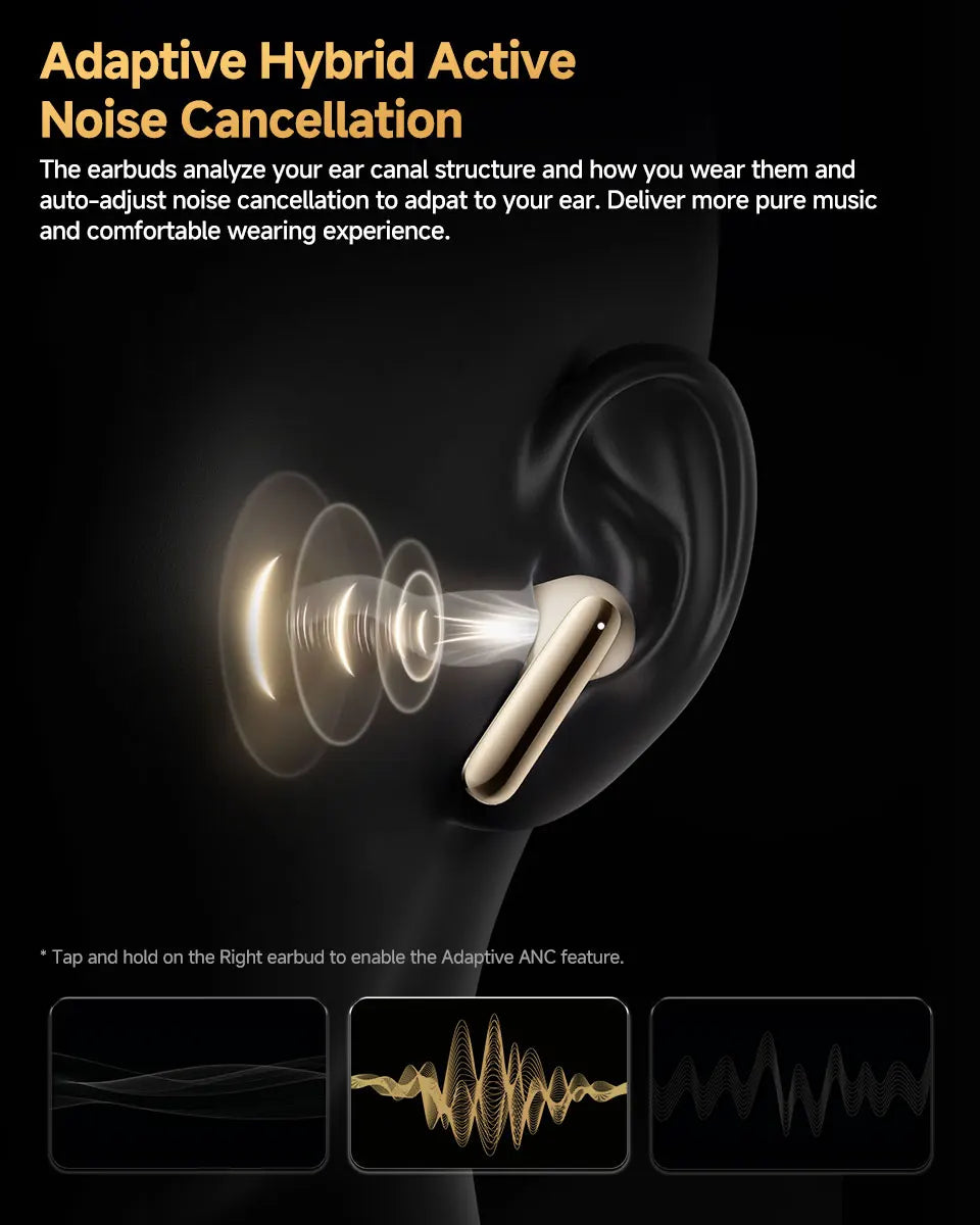QCY MeloBuds Pro ANC Earphones with 46dB Hybrid ANC, 6 Mics, Hi-Res LDAC, and 34H Playtime - ShopHub
