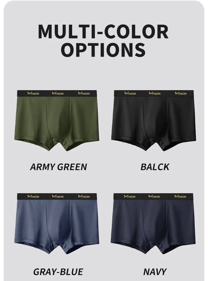 MiiOW 3Pcs Men's Antibacterial Boxer Underwear - Cotton Breathable Mesh Crotch Plus Size Boxershorts - ShopHub
