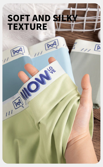 MiiOW Cotton Men's Underwear - 3Pcs Antibacterial Soft Silky Breathable Boxershorts - ShopHub