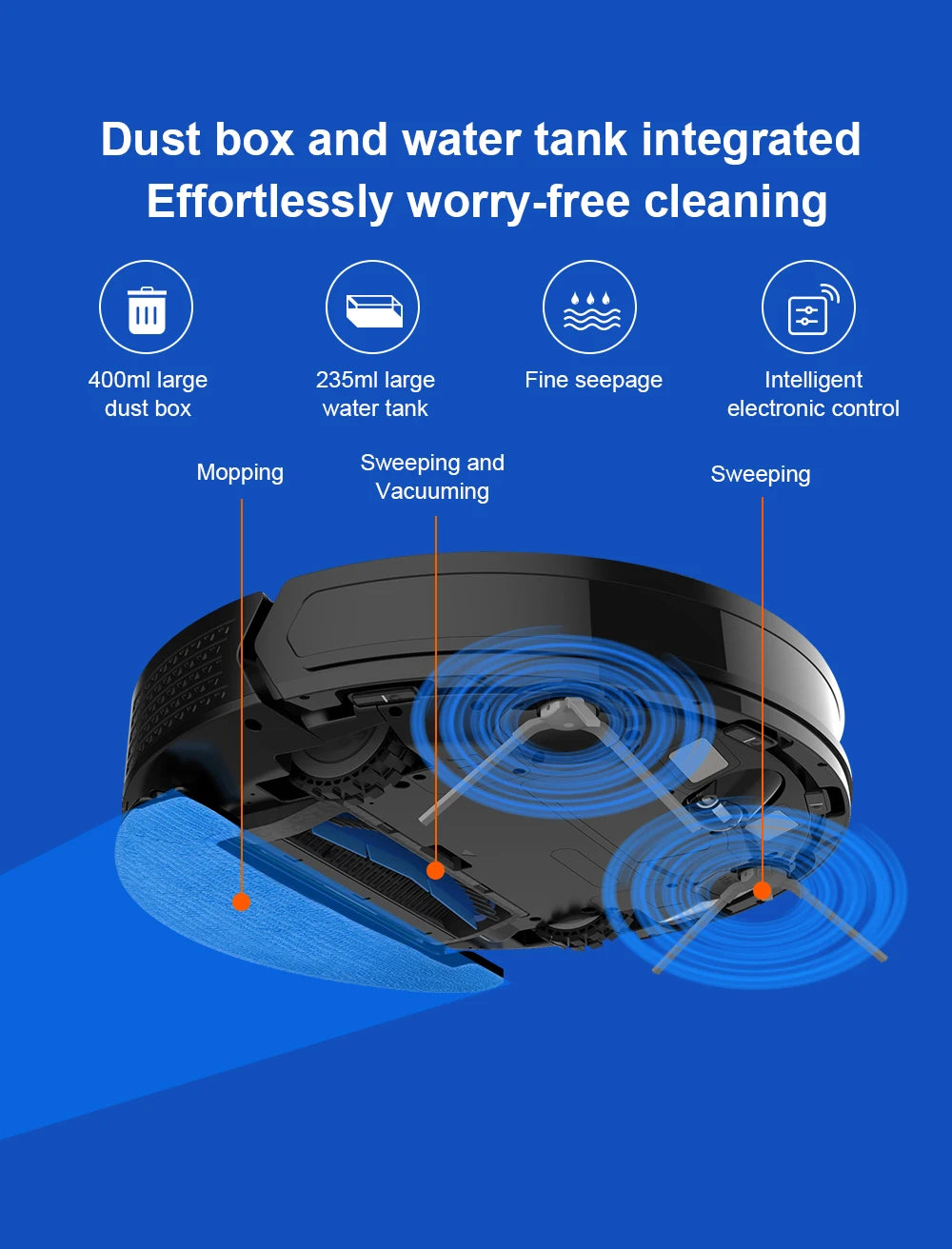 Liectroux Lilin X6 robot vacuum cleaner on hardwood floor, front view showing sleek design and compact size.