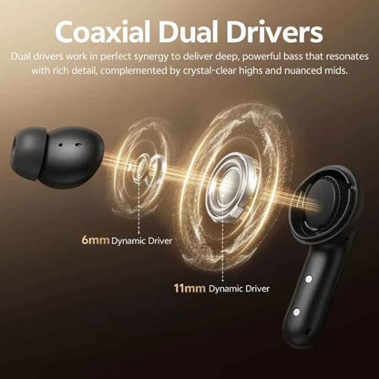 QCY MeloBuds N60 BH25HT19A Wireless Earphone Dual Driver LDAC Hi-Res Adaptive ANC Noise Cancelling Earbud Multi-Point Connection