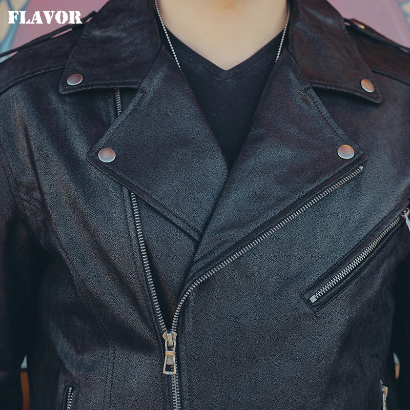 FLAVOR Men's Leather Jacket – Street Classic