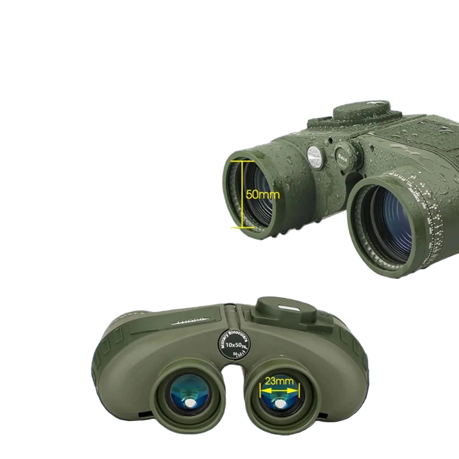 Professional Binoculars – Waterproof with Rangefinder & Compass (10x50) Habicare