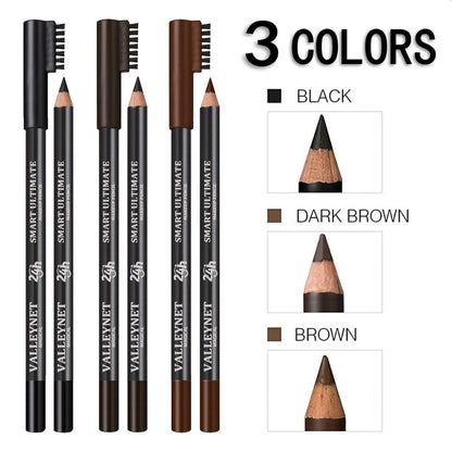 Ultra-fine Wooden Eyebrow Pencils with Brush