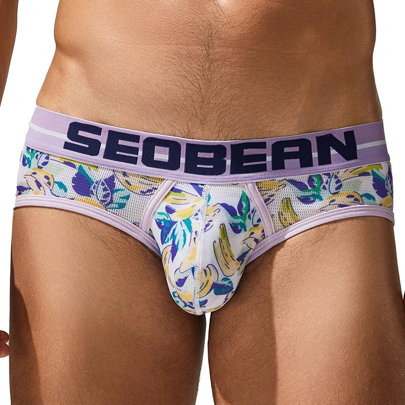SEOBEAN Men's Printed Briefs Comfortable Breathable Underwear - ShopHub