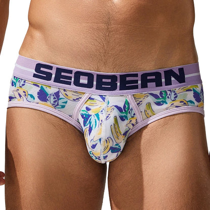 SEOBEAN Men's Printed Briefs Comfortable Breathable Underwear - ShopHub