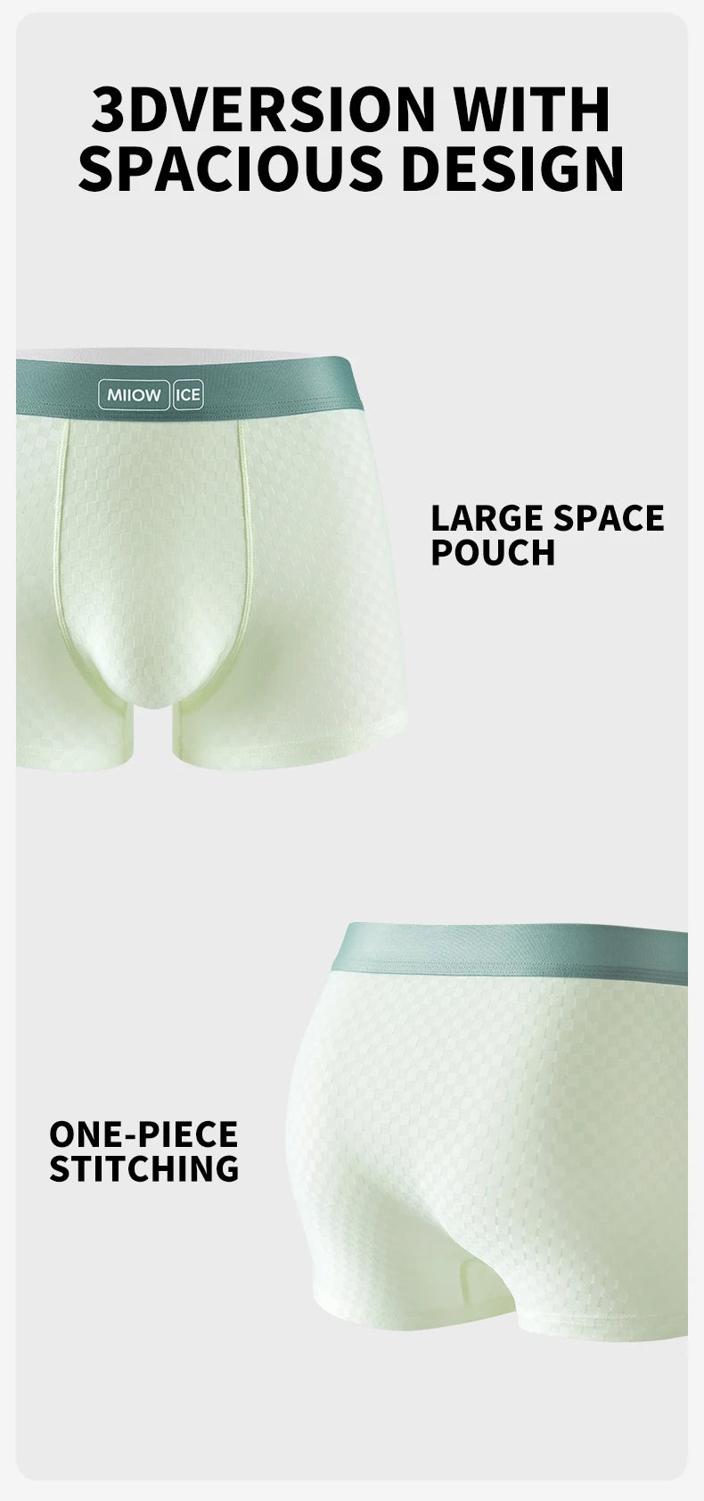 MiiOW Men's Antibacterial Underwear 4Pcs Silky Ice Silk Boxer Briefs - ShopHub