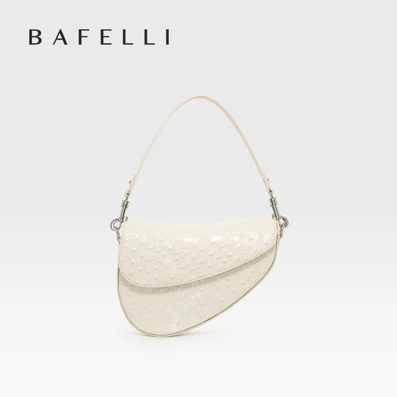 BAFELLI Animal-Print Cow Leather Saddle Bag