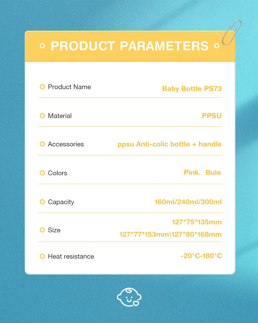 Dr.Isla Baby Bottle 160/240/300ml — Safe, Durable Feeding for Newborns to Toddlers