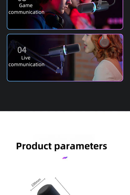 Bluedio S3000 Microphone - USB/XLR Dynamic Mic for Gaming, Streaming, and PS5/4 with Headphone Jack, RGB, and Mute Function - ShopHub