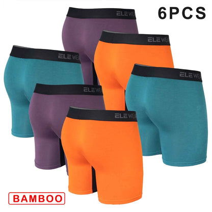 6 pcs Bamboo Men's Underwear - Breathable Boxershorts with Opening