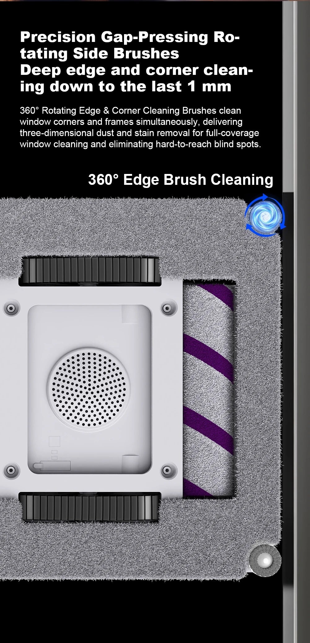 Liectroux S9 Robot Window Cleaner attached to a glass window, demonstrating its automated cleaning function and sleek design.