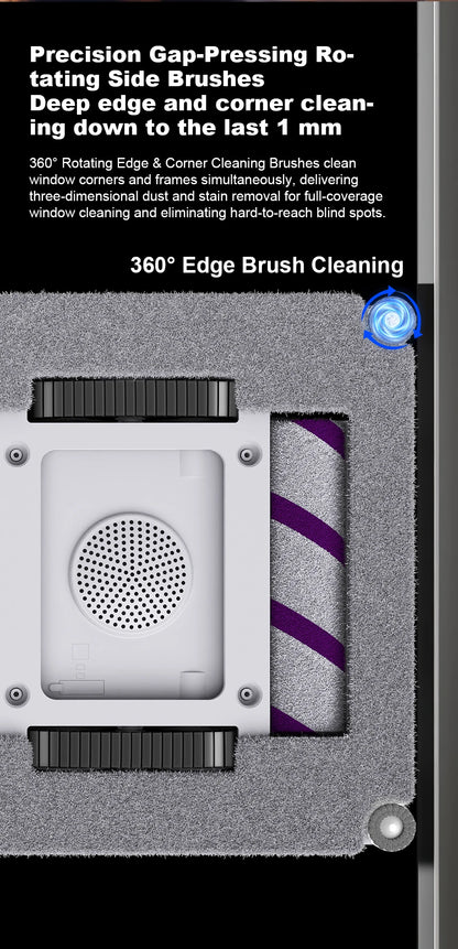 Liectroux S9 Robot Window Cleaner attached to a glass window, demonstrating its automated cleaning function and sleek design.