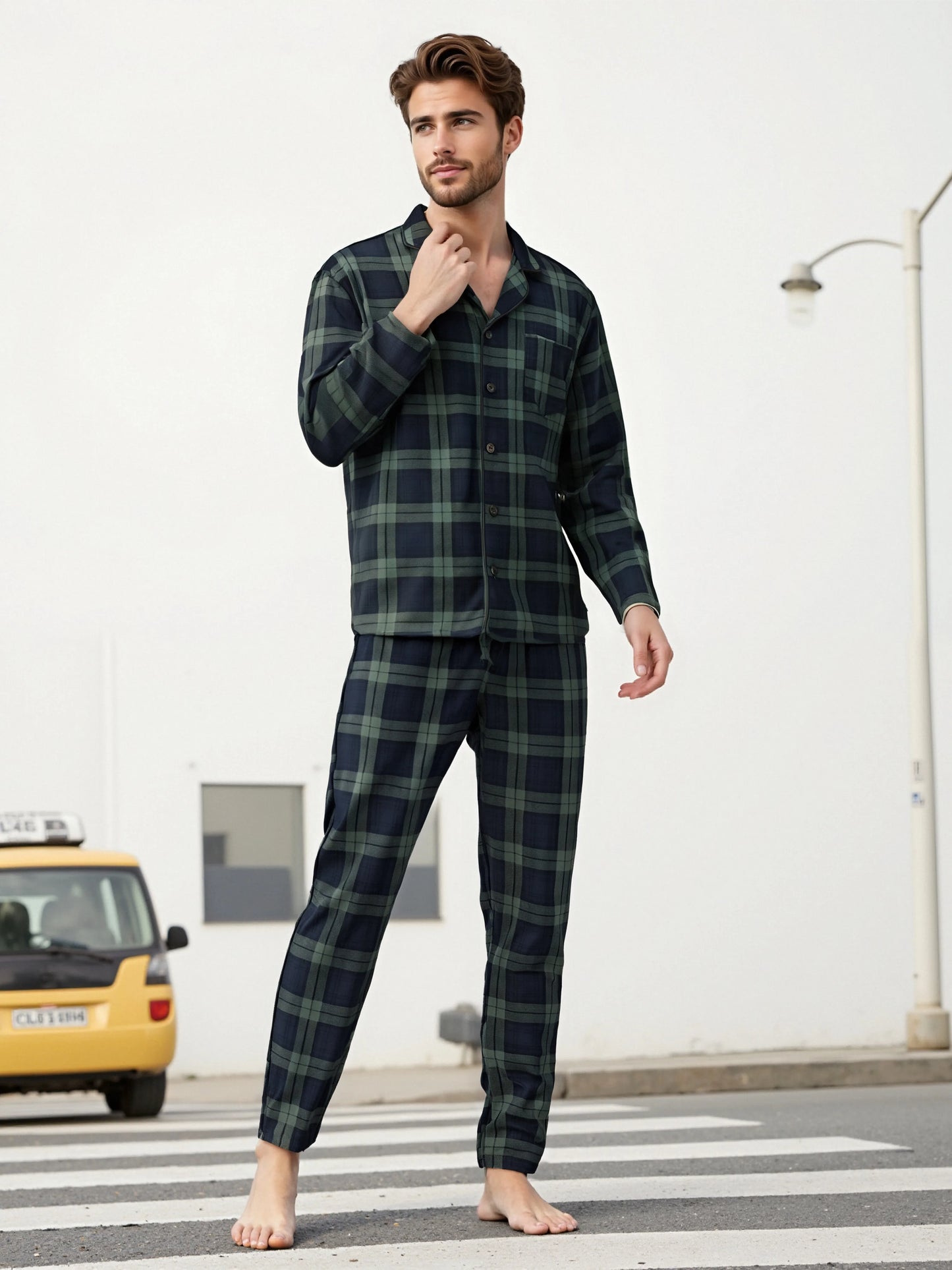 Men's Plaid Pajama Sets – Comfortable Lounge Sleepwear for Ultimate Relaxation