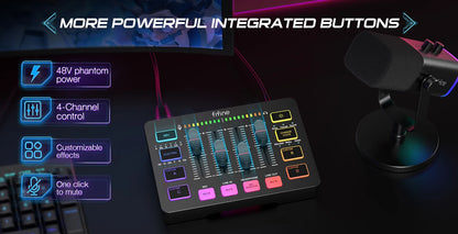 FIFINE All-in-One Podcast Kit with RGB Audio Mixer: Elevate Your Streaming Experience