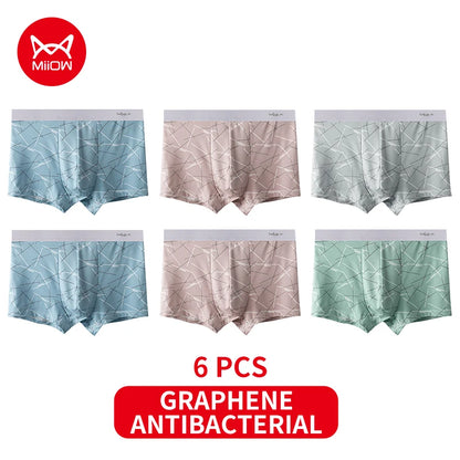 MiiOW 6Pcs Graphene Antibacterial Men's Underwear Boxershorts - ShopHub