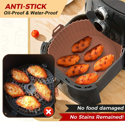 6PC Air Fryer Mats - 450°F Silicone Non-Stick Dual Texture - ShopHub